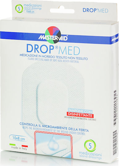 Master Aid Drop Med Waterproof Plasters 10x8cm 5pcs