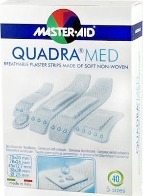 Master Aid Quadra Med Plasters in 5 Sizes 40pcs