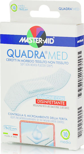 Master Aid Plasturi Autoadezivi Quadra Med Îngustă 78x20mm 10buc