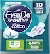 Every Day Sensitive with Cotton Normal Ultra Plus Σερβιέτες με Φτερά για Κανονική Ροή 5 Σταγόνες 10τμχ