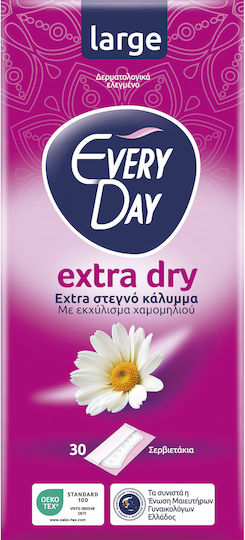 Every Day Extra Dry Large με Εκχύλισμα Χαμομηλιού Σερβιετάκια 30τμχ