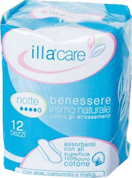 Illa Night Sanitary Pads with Wings for Heavy Flow 4 Drops 12pcs