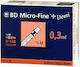 BD Micro-Fine Plus Insulin Syringes 30G x 8mm 0.3ml 100pcs