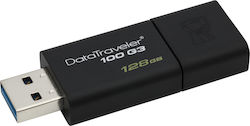 Kingston DataTraveler 100 G3 128GB USB 3.0 Stick Μαύρο
