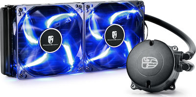 Deepcool Maelstrom 240T Blue 120mm Dual Fan CPU Water Cooler for 115x Socket