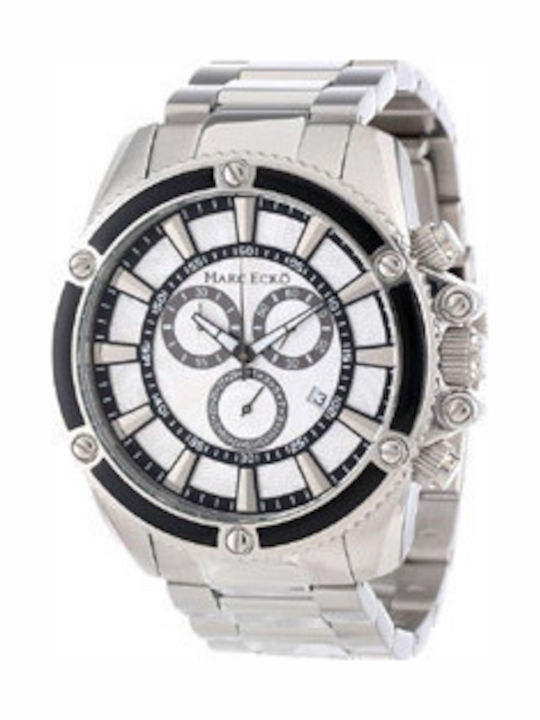 Marc Ecko Men's Watch 47mm Chronograph Battery with Silver Metal Bracelet