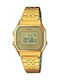 Casio Digital Uhr Chronograph mit Gold Metallarmband