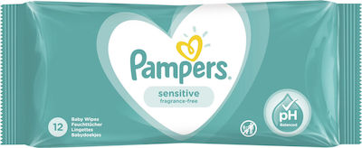 Pampers Sensitive Μωρομάντηλα χωρίς Οινόπνευμα & Άρωμα 12τμχ