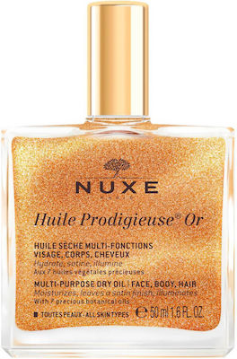 Nuxe Huile Prodigieuse OR Dry Oil with Shimmer for Face, Hair, and Body 50ml