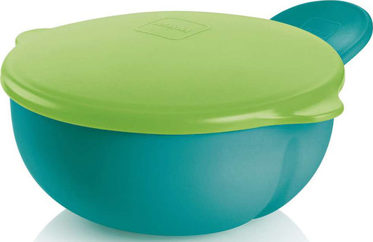 Mam Baby Food Bowl Feeding bowl - Bowl with Lid 6m+ made of Plastic Green