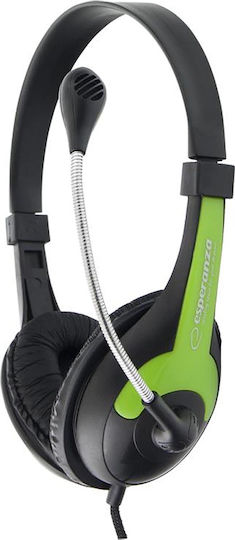 Esperanza EH158 On Ear Multimedia Ακουστικά με μικροφωνο και σύνδεση 3.5mm Jack σε Πράσινο χρώμα