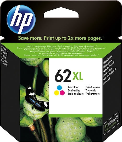 HP 62XL Γνήσιο Μελάνι Εκτυπωτή InkJet Πολλαπλό (Color) (C2P07AE)