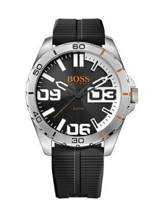 Hugo Boss Berlin Watch Battery with Black Rubber Strap