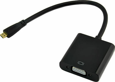 Powertech Μετατροπέας micro HDMI male σε VGA female (CAB-H032)