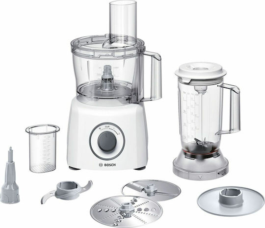 Bosch Multifunctional Food Processor 800W with Pot 2.3lt and Jug Blender White