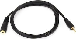 DeTech 3.5mm Jack Cable - 3.5mm Female to 3.5mm Male Black 3m with Gold Plated Terminals DeTech 3.5mm Jack Cable - 3.5mm Female to 3.5mm Male Black 3m with Gold Plated Terminals