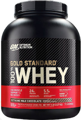 Optimum Nutrition Gold Standard 100% Whey Proteină din Zer cu Aromă de Ciocolată cu lapte extremă 2.273kg