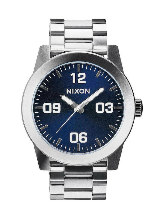 Nixon Ανδρικό Ρολόι Χρονογράφος Μπαταρίας με Ασημί Μεταλλικό Μπρασελέ