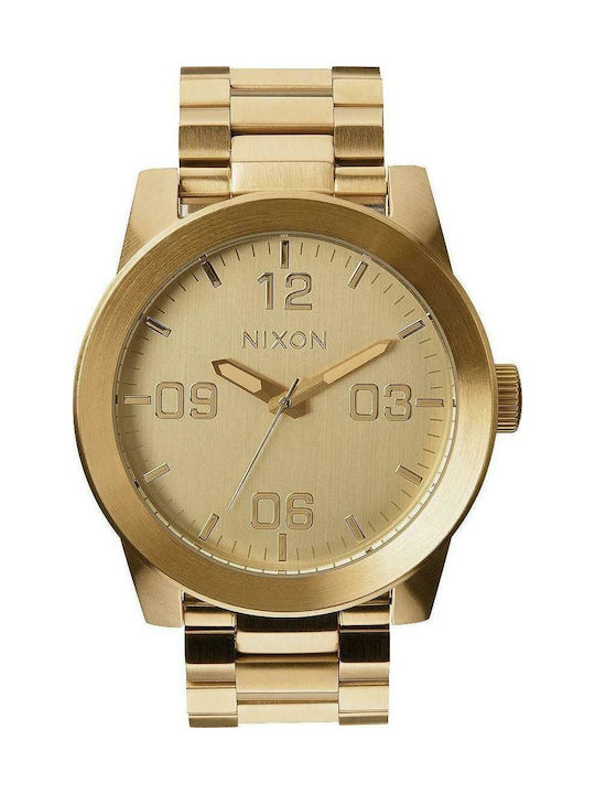 Nixon Uhr Batterie mit Gold Metallarmband A346-502