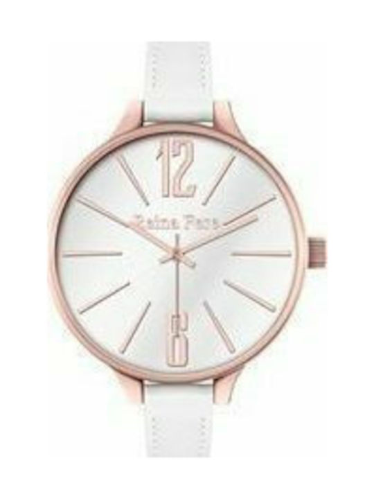 Reina Fere Watch with White Leather Strap 0712-5