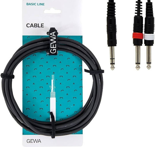Gewa Basic Line Y-Cable Cable 6.3mm male - 2x 6.3mm male 1.5m (190.100)