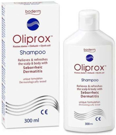 Boderm Oliprox Κατά της Σμηγματορροϊκής Σαμπουάν κατά της Πιτυρίδας & της Σμηγματορροϊκής Δερματίτιδας για Όλους τους Τύπους Μαλλιών 300ml
