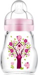 Mam Glasflasche Feel Good mit Silikonsauger für 0+, 0+ m, Monate Pink 170ml 1Stück