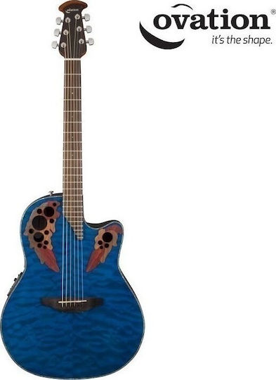 Ovation Semi-acustic Chitară Celebrity CE44P-8TQ Elite Plus Chitare acustice cu decupaj rosu