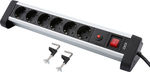 Olympia SL 2625S 6-Outlet Power Strip with Surge Protection Black