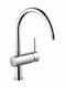 Grohe Minta C Ψηλή Μπαταρία Κουζίνας Πάγκου Ασημί