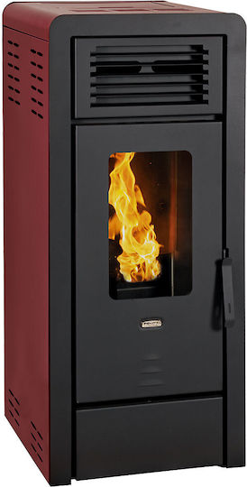 Prity PL Σόμπα Pellet Αερόθερμη 12kW Κόκκινο