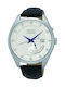 Seiko Kinetic Ανδρικό Ρολόι 42mm Kinetic με Μαύρο Δερμάτινο Λουράκι