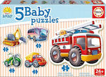 Wooden Kids Puzzle Baby Vehicles for 2++ Years 19pcs Educa