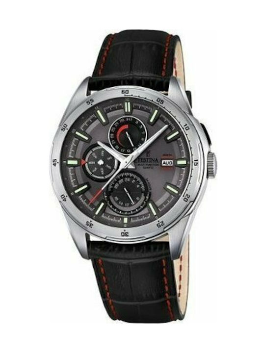 Festina Часовник Батерия с Черно Кожено Каишка F16877/3