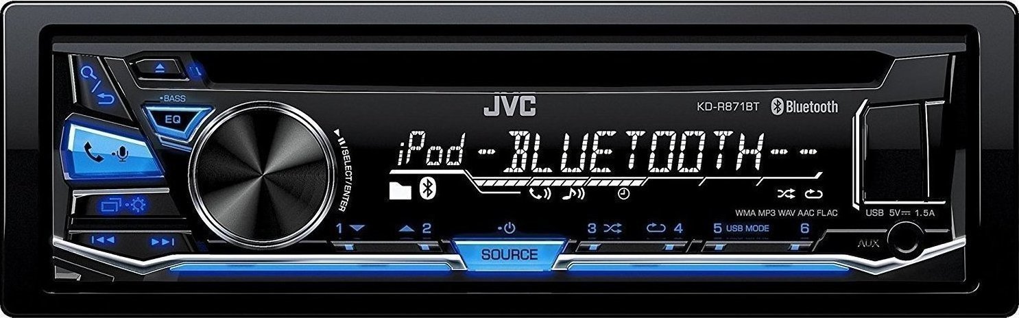 JVC KD-R871BT azul, autoradio CD manos libres Bluetooth y USB