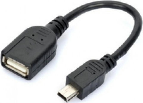 USB 2.0 Kabel Mini-USB-A-Stecker - USB-A-Buchse Schwarz 1m 18084