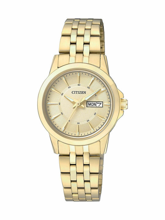 Citizen Womens Watch 28mm Battery With Gold Stainless Steel Bracelet