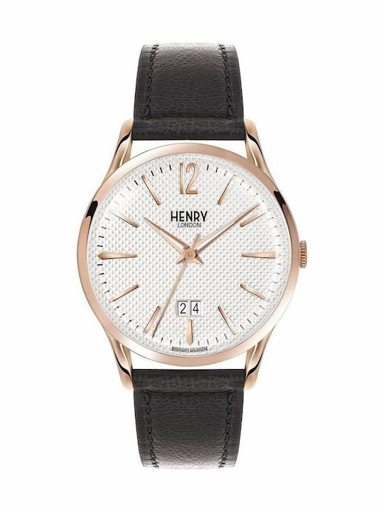 Henry London Knightsbridge Ρολόι Μπαταρίας με Δερμάτινο Λουράκι