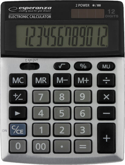 Esperanza Newton Calculator 12 Cifre în Culoarea Argintiu