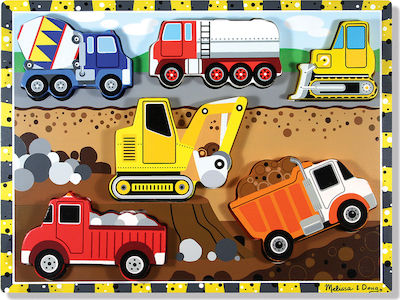 Lemnos Puzzle pentru Copii cu Îmbinări Construction Chunky pentru 2++ Ani 6buc Melissa & Doug