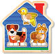 Holz Kinder Steckpuzzle Pets House 3pcs Melissa & Doug