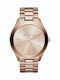 Michael Kors Runway Damenuhr 34mm Batterie mit Rose Gold Metall-Armband