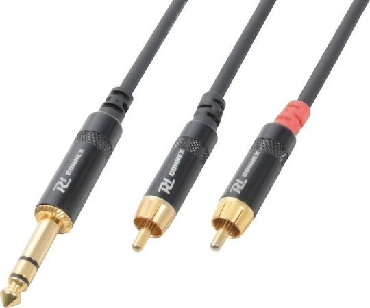 Power Dynamics Cable 6.3mm male - 2x RCA male 1.5m (CX84-1)