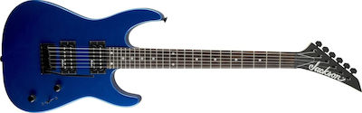 Jackson JS12 Dinky Metallic Elektrische Gitarre mit Form Stratocaster und HH Pickup-Anordnung Blue