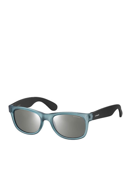 Polaroid Square Kids Sunglasses with Polarized Mirror Blue Lens