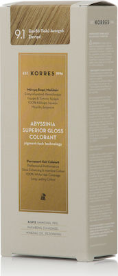 Korres Abyssinia Superior Gloss Colorant Hair Dye no Ammonia 9.1 Blonde Very Light Sandre 50ml