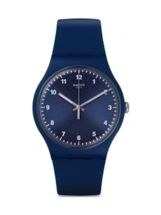 Swatch Mono Uhr mit Blau Kautschukarmband