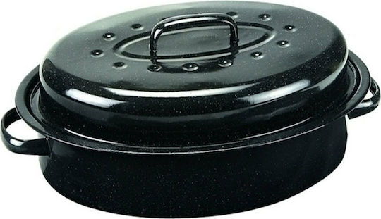 Homestyle Dutch Oven Oval Made of Aluminum with Grill 42x32cm 1pcs
