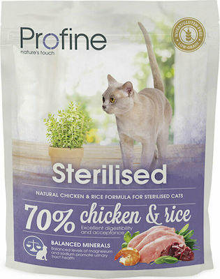 Profine Sterilised Trockenfutter für erwachsene kastrierte Katzen mit Huhn / Reis 0.3kg