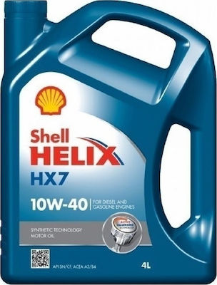 Shell Συνθετικό Λάδι Αυτοκινήτου Helix HX7 10W-40 B4 4lt